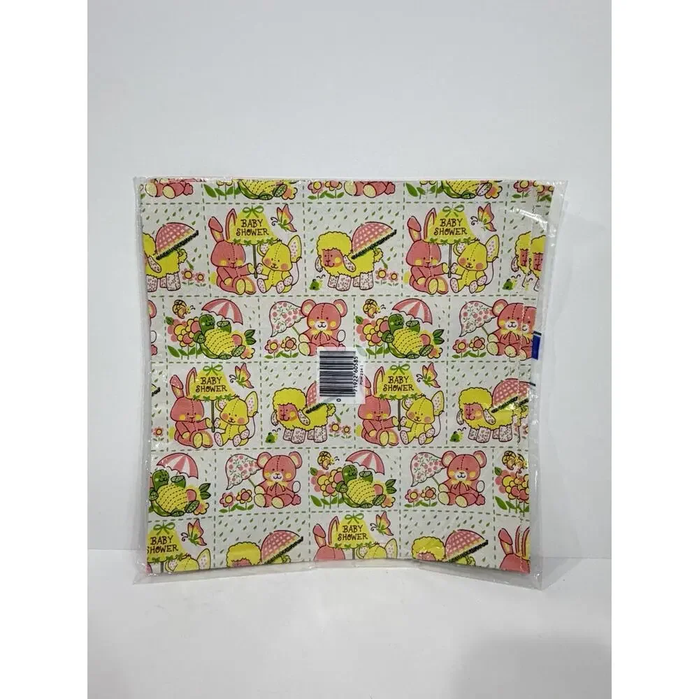 Vintage Baby Shower Gift Wrap Turtle Press 70’s 80’s Animals NOS Sealed 2 Sheets